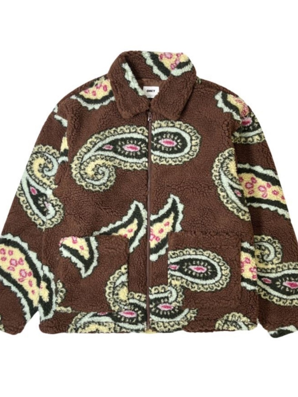 OBEY PAISLEY SHERPA JACKET - SEPIA MULTI . Size M. Sold out. Retail $285
